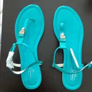 Coach sandals brand new.  Never worn. Color teal